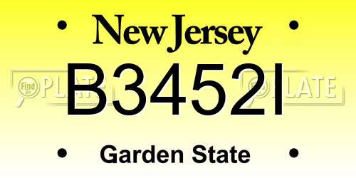 B3452I New Jersey License Plate