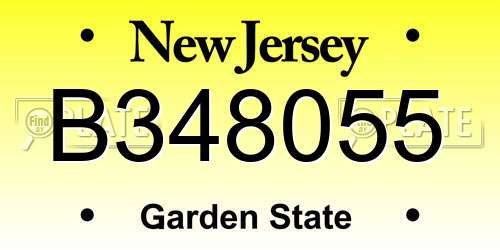 B348055 New Jersey License Plate