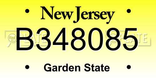 B348085 New Jersey License Plate