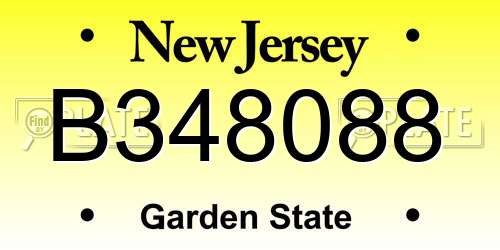 B348088 New Jersey License Plate