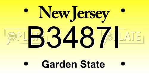 B3487I New Jersey License Plate