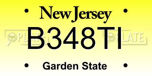 B348TI New Jersey License Plate
