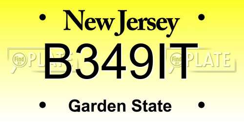 B349IT New Jersey License Plate