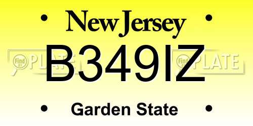 B349IZ New Jersey License Plate