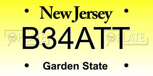 B34ATT New Jersey License Plate