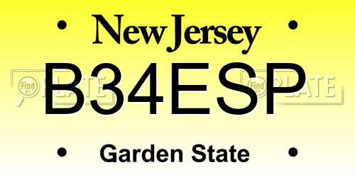 B34ESP New Jersey License Plate