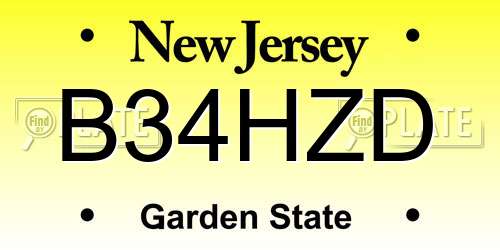 B34HZD New Jersey License Plate