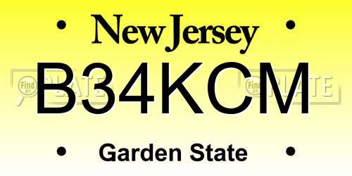 B34KCM New Jersey License Plate