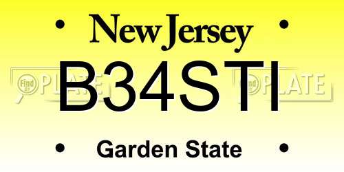 B34STI New Jersey License Plate