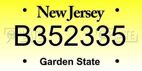 B352335 New Jersey License Plate
