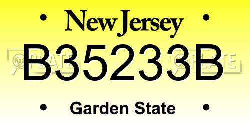 B35233B New Jersey License Plate