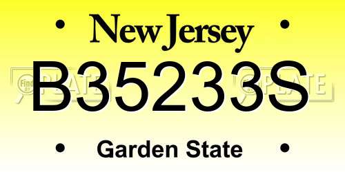 B35233S New Jersey License Plate