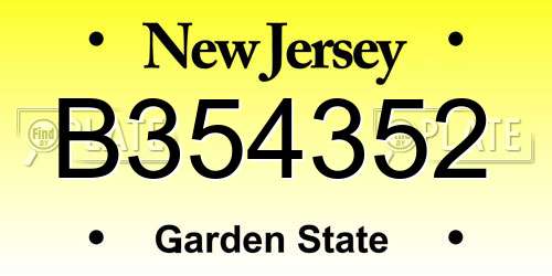 B354352 New Jersey License Plate