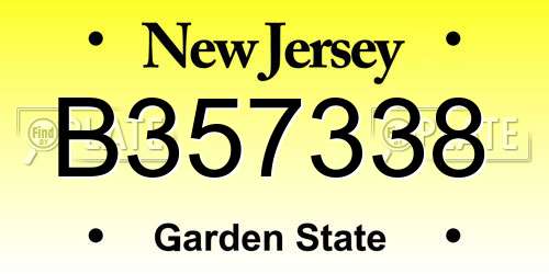 B357338 New Jersey License Plate