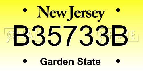 B35733B New Jersey License Plate