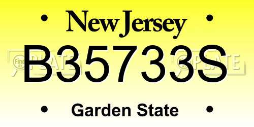 B35733S New Jersey License Plate