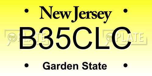B35CLC New Jersey License Plate