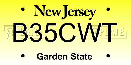B35CWT New Jersey License Plate
