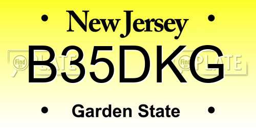 B35DKG New Jersey License Plate