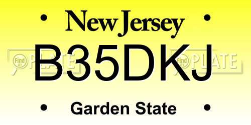 B35DKJ New Jersey License Plate