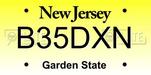 B35DXN New Jersey License Plate