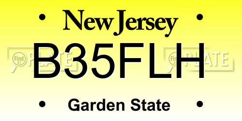 B35FLH New Jersey License Plate