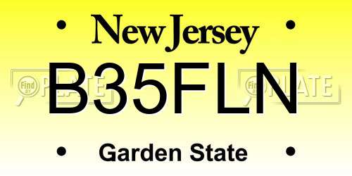 B35FLN New Jersey License Plate