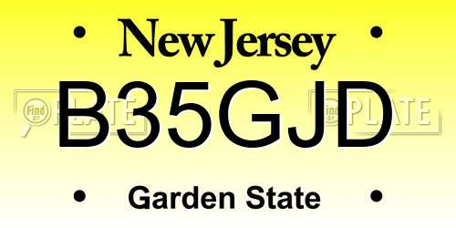 B35GJD New Jersey License Plate