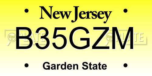 B35GZM New Jersey License Plate
