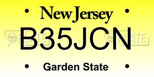 B35JCN New Jersey License Plate