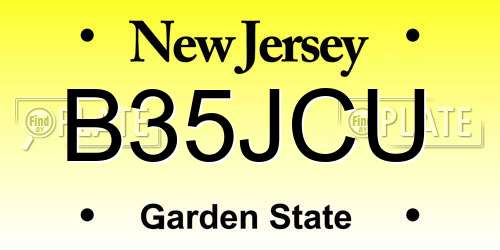B35JCU New Jersey License Plate