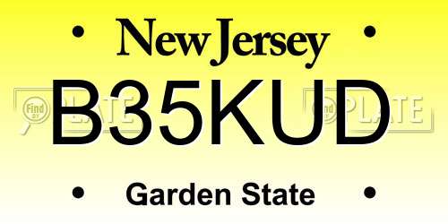 B35KUD New Jersey License Plate