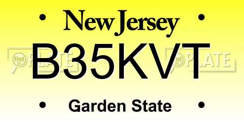 B35KVT New Jersey License Plate