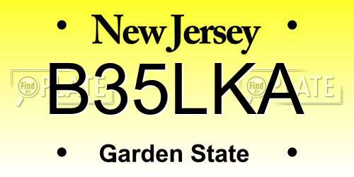 B35LKA New Jersey License Plate