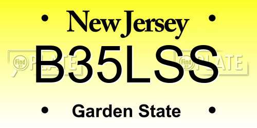 B35LSS New Jersey License Plate
