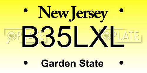 B35LXL New Jersey License Plate