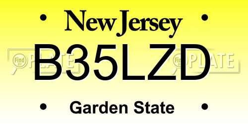B35LZD New Jersey License Plate