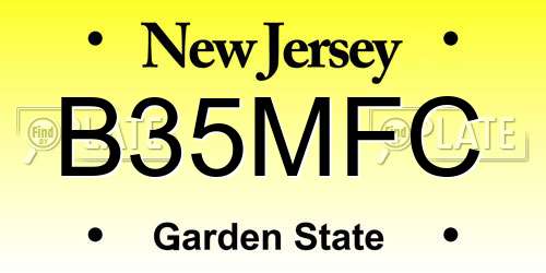 B35MFC New Jersey License Plate