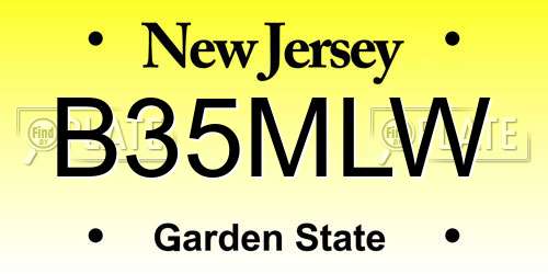 B35MLW New Jersey License Plate