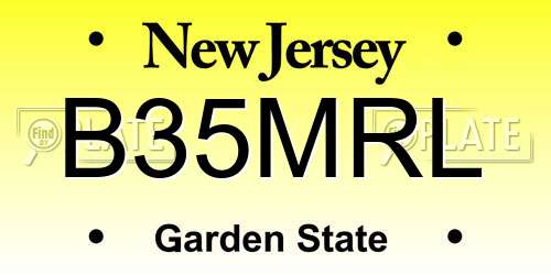 B35MRL New Jersey License Plate