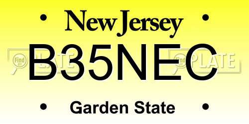 B35NEC New Jersey License Plate