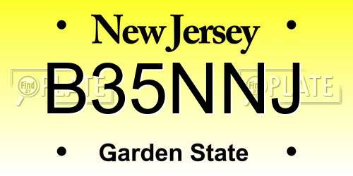 B35NNJ New Jersey License Plate
