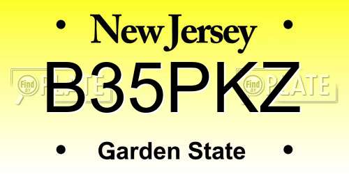 B35PKZ New Jersey License Plate