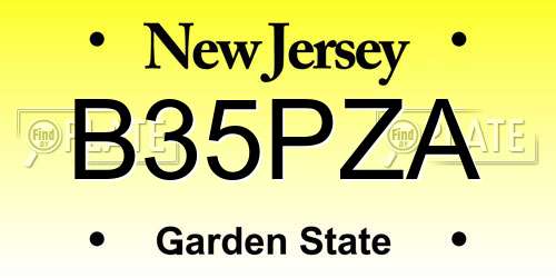 B35PZA New Jersey License Plate