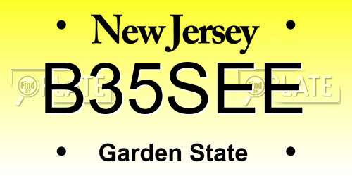 B35SEE New Jersey License Plate
