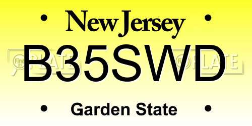 B35SWD New Jersey License Plate