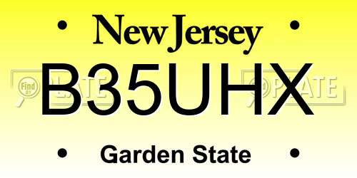 B35UHX New Jersey License Plate