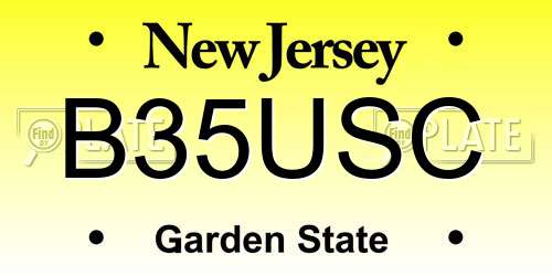 B35USC New Jersey License Plate