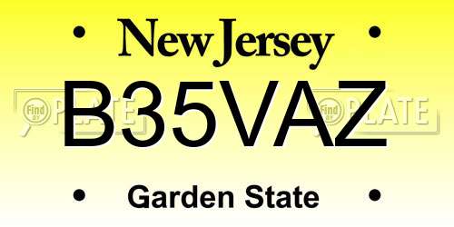 B35VAZ New Jersey License Plate