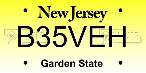 B35VEH New Jersey License Plate
